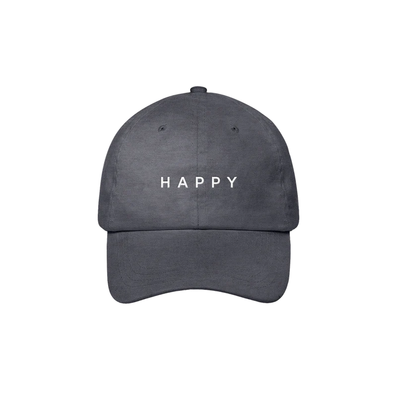 WASHED GREY HAPPY DAD HAT